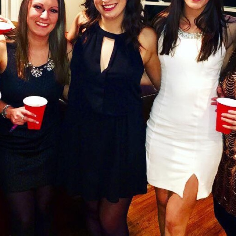 Black fit and flattering BCBG cocktail dress